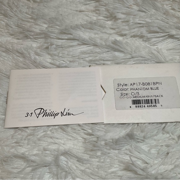 3.1 Phillip Lim Go-Go Faux Pearl and Eyelet Black Satin Drawstring Backpack - Picture 6 of 6